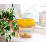 Silver Buffalo Winnie the Pooh Honey Hunny Pot Ceramic 3D Sculpted Coffee Mug, 23 Ounces