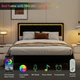 thumbnail image 4 of 4 Ever Queen Bed Frame with Upholstered Footboard, Sized Head Board, Platform Bedframe with Charging, LED Light, 4 of 7