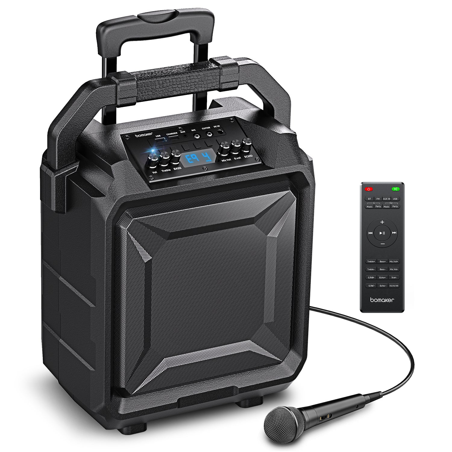 Karaoke Anlage Maschine Mobiler PA Anlage Bluetooth USB Box Lautsprecher 500W DE 