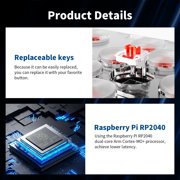 AceGamer Arcade Stick 16Keys All-Button Gamerfinger with Turbo Functions & Custom RGB,Arcade leverless Controller Street Fight for PC/PS3/PS4/Switch/Steam Game Keyboard-Supports Hot Swap & SOCD