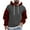 Red, variant on Mens Hoodie Zip up Hoodies Color Block Hooded Sweatshirt Long Sleeve Patchwork Tops with Pockets Black XXXL