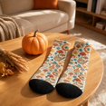 thumbnail image 5 of Thanksgiving Crew Socks For Men Women Adult Mid Calf Casual Athletic Socks With Pumpkin Floral Print Soft Everyday Socks, 5 of 5