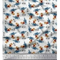 thumbnail image 1 of Soimoi Rayon Fabric Text,Rugby Ball & Bird Cartoon Print Fabric by The Yard 42 Inch Wide, 1 of 3