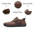 thumbnail image 2 of Mens Fashion Loafers Leather Casual Shoes Lightweight Comfortable Walking Shoes Non-slip Soft Driving Shoes Brown 8.5 US, 2 of 7