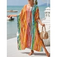 thumbnail image 5 of Bsubseach Print Kaftan V Neck Swim Cover Ups for Women Summer Outfits Summer Beach Maxi Dresses, 5 of 6