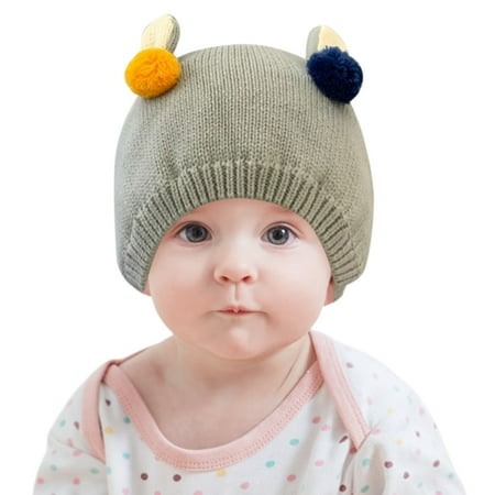 

Uposao Children Baby Infant Kids Toddler Hat Winter Warmth Knitted Hats Gray 42-46CM