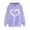 Purple1, variant on Posijego Hoodie for Women Spring 2025 Sweatshirts Hooded Long Sleeve Heart Graphic Printed Pullover Tops