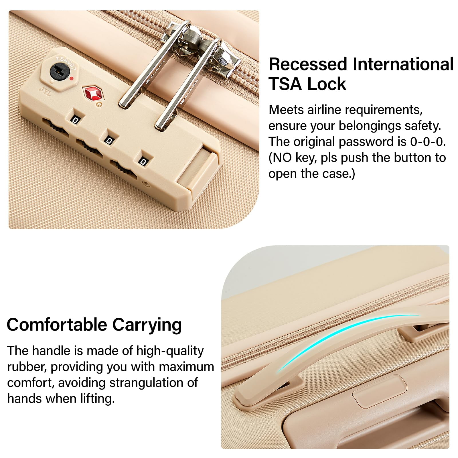 Hanke 24 Inch Luggage Hard Shell Suitcase Medium Luggage with Spinner Wheels Travel Suitcases for Women & Men TSA Approved Luggage Rolling Checked Luggage(Cuba Sand)