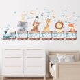 thumbnail image 6 of 1pcs Cartoon Watercolor Elephant Lion Giraffe Star Rainbow Wall Stickers Baby Nursery Kids Room Playroom Wall Decal Home Decor (style1), 6 of 7