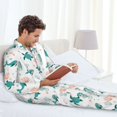 thumbnail image 6 of Salouo Turtles And Seahorses Print Button-Front Long Sleeve Pajama Set for Men, Soft 2Pjs Men's Long Sleeve Sleepwear-XX-Large, 6 of 7