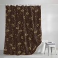 thumbnail image 3 of Shower Curtains for Bathroom, Brown Floral Waterproof Fabric Shower Curtain, Vintage Spring Botanical Flowers Decorative Bathroom Curtain for Bathtub, 66"x72", No Hooks Included, 3 of 9