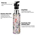 thumbnail image 3 of Yayeee 20oz Insulated Water Bottle Double Wall Stainless Steel with Flip Straw Lid, Purple Floral Pattern, 3 of 7