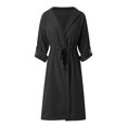 thumbnail image 4 of Ediodpoh Women’s Fashion Trench Coats Solid Color Grid Turn Down Collar Tight Waist Warm Autumn Wool Jacket Black XL, 4 of 6