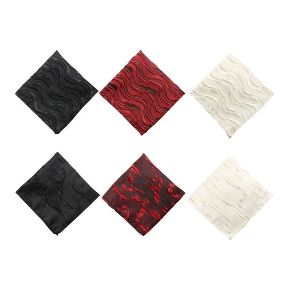 TELOLY 6Pcs Pocket Squares for Men,No Pilling Pocket Squares for Men,25Cm*25Cm Polyester Handkerchiefs,Style1