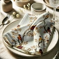 thumbnail image 3 of VargottamWarm Yellow Hues Nature Bird PerchPrint Cotton Muslin Napkins - Set of 12, 20-Inch, Luxurious Soft Cloth Napkins for Dining & Events, Absorbent, Washable & Eco-Conscious Tableware, 3 of 7