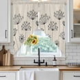 thumbnail image 6 of Farmhouse Dandelion Swag Curtains for Kitchen/Bedroom/Living Room, Spring Modern Minimalist Country Flower Scalloped Curtains 63 Inch Long, Window Swag Topper Curtains Valances 2 Panels Set 36"x63", 6 of 8