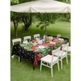 thumbnail image 3 of Outdoor Tablecloth with Umbrella Hole and Zipper, Christmas Rectangle Table Cloth 54x80 Inch Waterproof Tablecloth, Truck Snowflake Pine Tree Black Red Plaid Picnic Table Cover for Patio Camping, 3 of 7