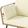 thumbnail image 3 of Craftian 2 Pieces Patio Furniture Set, All-Weather Wicker Outdoor Loveseat with Cushions & Side Table - Beige, 3 of 8