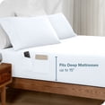 thumbnail image 5 of Bare Home Luxury 1800 Collection Fitted Sheet, Dual Side Pockets, Deep Pocket, Full, White, 5 of 9