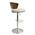 thumbnail image 5 of Ravinia Mid-Century Modern Adjustable Barstool with Swivel in Walnut and White Faux Leather by LumiSource, 5 of 8