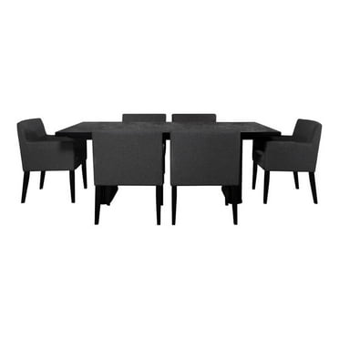 Coaster Catherine 7-piece Wood Double Pedestal Dining Table Set Gray and Black