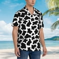 thumbnail image 5 of JUNZAN Cow Print Black White Pattern Hawaiian Shirt for Men,Summer Beach Casual Short Sleeve Button Down Shirts-3X-Large, 5 of 9