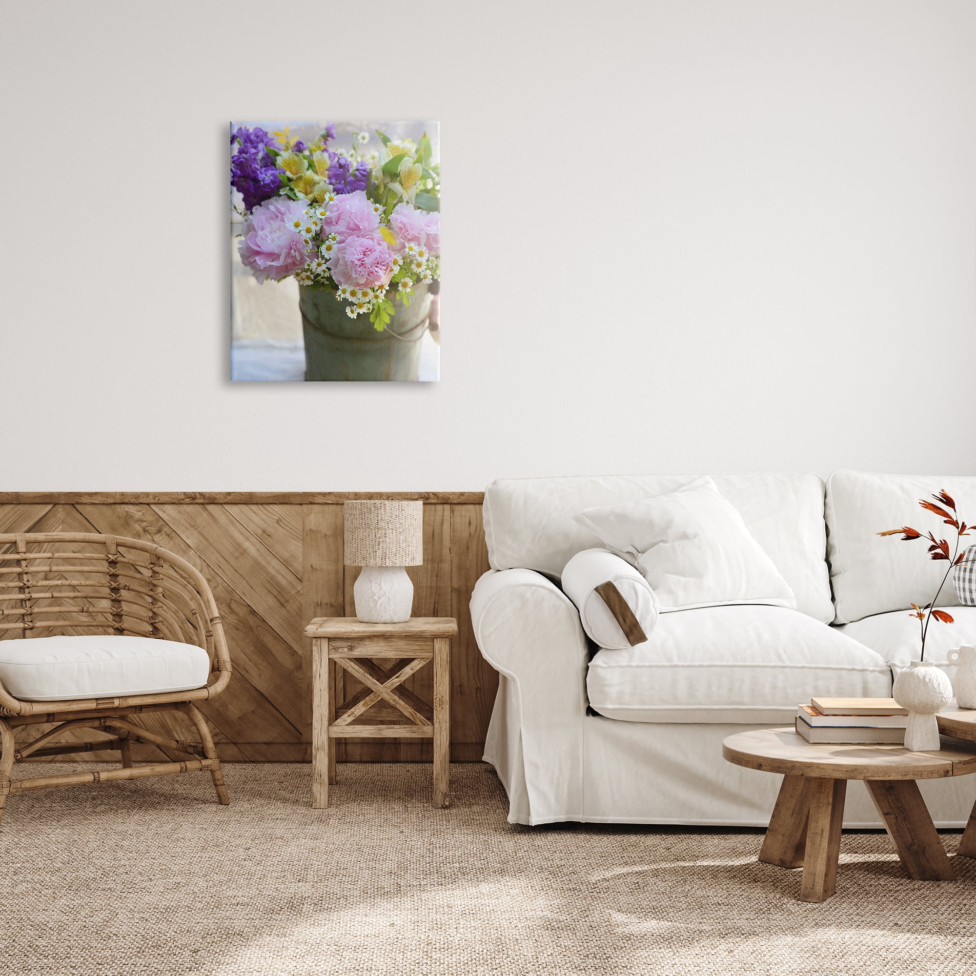Stupell Industries Farmhouse Spring Blossoms Botanical & Floral Photography Gallery Wrapped Canvas Art Print Wall Art, 24 x 30