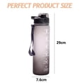 thumbnail image 2 of Sports water bottle, Tritan water bottle without BPA, 1 liter leak-proof sports water bottle, soft touch water bottle, suitable for sports, fitness, outdoor, black and white gradient., 2 of 5