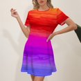 thumbnail image 1 of 2024 Nouvelle Robe d'Été Élégante Mode Décontractée Imprimée Ajustée Manches Courtes Col Rond Midi Robe de Bureau Femmes FJH, 1 of 6