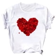 thumbnail image 2 of OKBOP Women'S Tops,Fashion Casual Floral Love Print Short Sleeve O-Neck T-Shirt Halloween Blouse Black Sweatshirt Women, 2 of 4