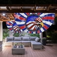 thumbnail image 2 of Qocolhg 1.5x3Ft American Bunting Flag 4th of July Stars Bunting Banner Patriotic Decorations Pleated Half Fan Flags Decor Outdoor Outside Porch Garden Window Independence Memorial Veterans Day, 2 of 8