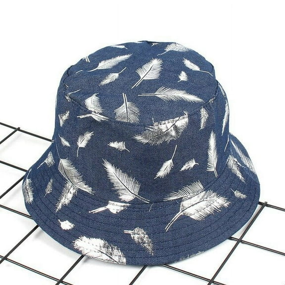 CoCopeanut Topi Ember Bulu Emas Cetak Topi Matahari Wanita Katun Hip Hop Topi Nelayan Pria Olahraga Luar Ruangan Memancing Kasual Panama Bob Dropship