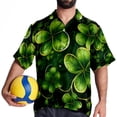 thumbnail image 4 of Saint Patrick's Day Men's Short Sleeve Hawaiian Beach Poplin Shirt Casual Printed Button Down Summer Unisex Shirt, 4 of 6