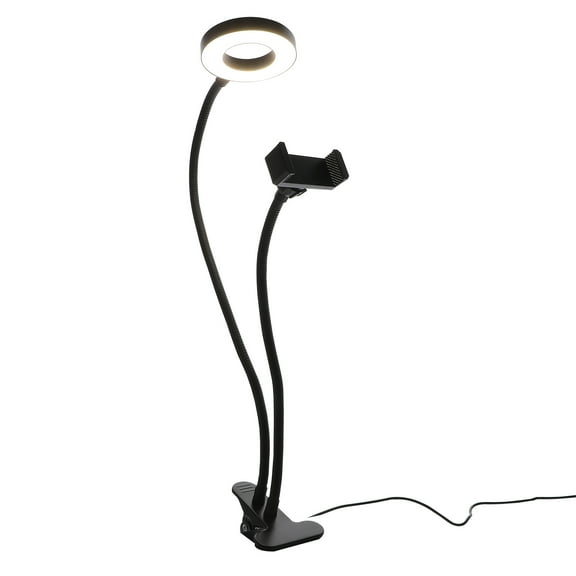 STRANDCHIC 1Set Black LED Light Clips for Home Use with Circular Aperture for Even and Soft Lighting