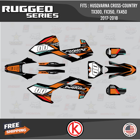 Kalair GFX Graphics Kit for Husqvarna TX300 FX350 and FX450 (2017-2018) Rugged Series Kalair GFX Graphics Kit for Husqvarna TX300 FX350 and FX450 (2017-2018) Rugged Series