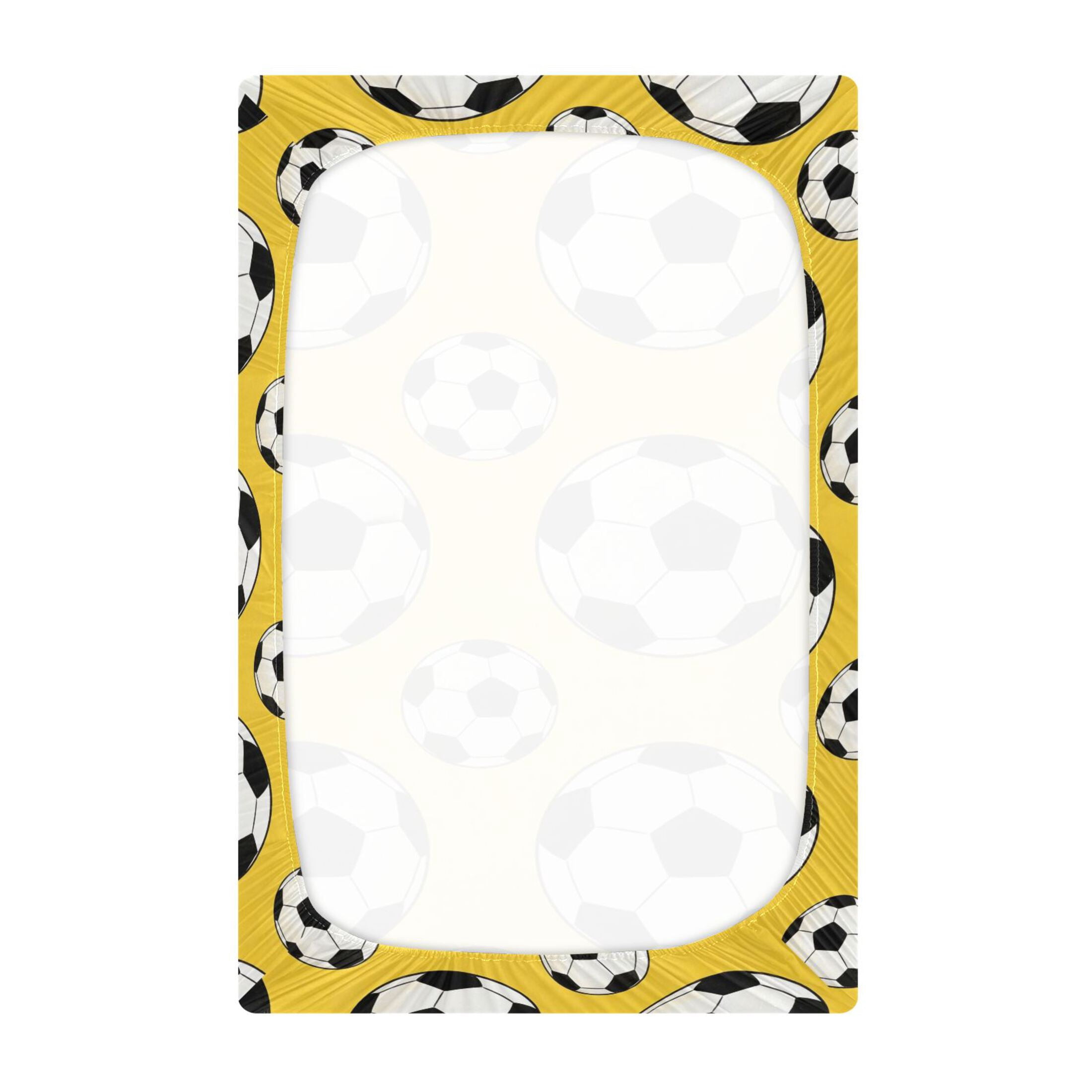 Baby Essentials 52”x 28”- Standard Cotton-like Modal Elastic- Yellow Football Design Crib Sheets for Newborns and Toddlers