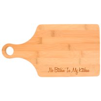 ThisWear No Bitchin in My Kitchen Decor Funny Baking Cooking Quote Paddle Shaped Bamboo Cutting Board
