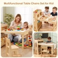 thumbnail image 6 of Toddler Sensory Table with Storage Shelves, Adjustable Height Kids Art Desk with Bookshelf, Wooden Activity Play Desk and Chairs for Children 1-6 Years, 6 of 10