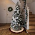 thumbnail image 3 of Ounissouiy Delantal de árbol de Navidad con patrón de copos de nieve, cubierta de Base de tela lavable, alfombra redonda resistente al desgaste, sala de Kits de decoración para fiestas Ounissouiy HA070540-00, 3 of 6