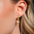 thumbnail image 3 of Gem Stone King 2.30 Ct Round Peach Morganite 18K Yellow Gold Plated Silver Earrings, 3 of 4