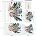 thumbnail image 2 of FMSHPON Colorful Feather 4 Piece Bathroom Set Shower Curtain Bath Rug Contour Mat and Toilet Lid Cover, 2 of 8