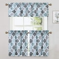 thumbnail image 7 of 2 Pcs Morocco Print Tier Curtains, Rod Pocket Cotton Blend Room-Darkening Short Curtain, 7 of 7