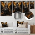 thumbnail image 4 of Designart "Gold Angel rebel renaissance II In Gold and Black"Pop Art Metal Wall Art Gold Glam Living Room Wall Art, 4 of 6