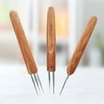 thumbnail image 3 of MasteelfCA 3pcs Bamboo Knitting Needles Set Round Carbonized Single-ended Crochet Needles Crochet Knitting Tools 0.75mm One End 0.75mm Double End and 0.75mm Three End, 3 of 7