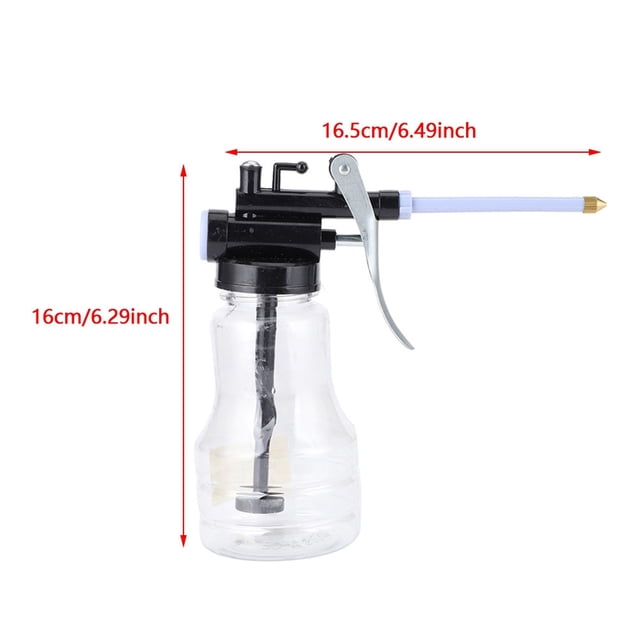 250ml Transparent High Pressure Oiler Lubrication Oil Can Bottle Manual Oiling with Rigid Hand Operated Tool Oil Can High
