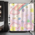 thumbnail image 4 of Rainbow Shower Curtain, Pink Rainbows Pattern Colorful Cute Cloud Sun Stars Cartoon Shower Curtains Kids Shower Curtain for Bathroom Decor Set with 12 Hooks 72x72 Inches, 4 of 5