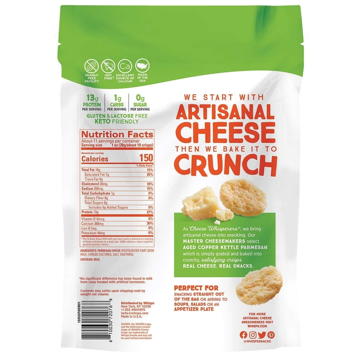 Whisps Parmesan Cheese Crisps 10.8 Ounce