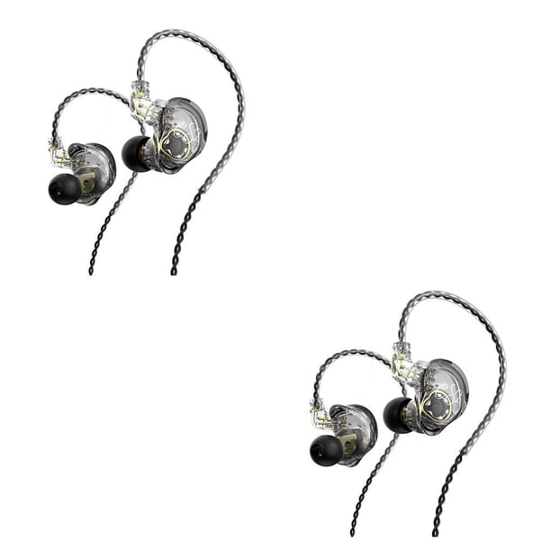 Sidaley Auriculares con cable Auriculares de 3,5 mm Auriculares para correr Jogging Auriculares para teléfono inteligente Manos libres Auriculares Gris Regular 2piezas