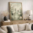 thumbnail image 4 of Framed Canvas Print Crane Wall Art Zen Bird Decorative for Living Room Bedroom - 24"x36" NATURAL, 4 of 8