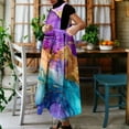 thumbnail image 3 of Uootdi Robes Chasubles pour Femmes Col Rond Sans Manches Motif Floral Poche Robes en Lin Décontractées Confortables Relax Maxi Robes Cadeau, 3 of 7